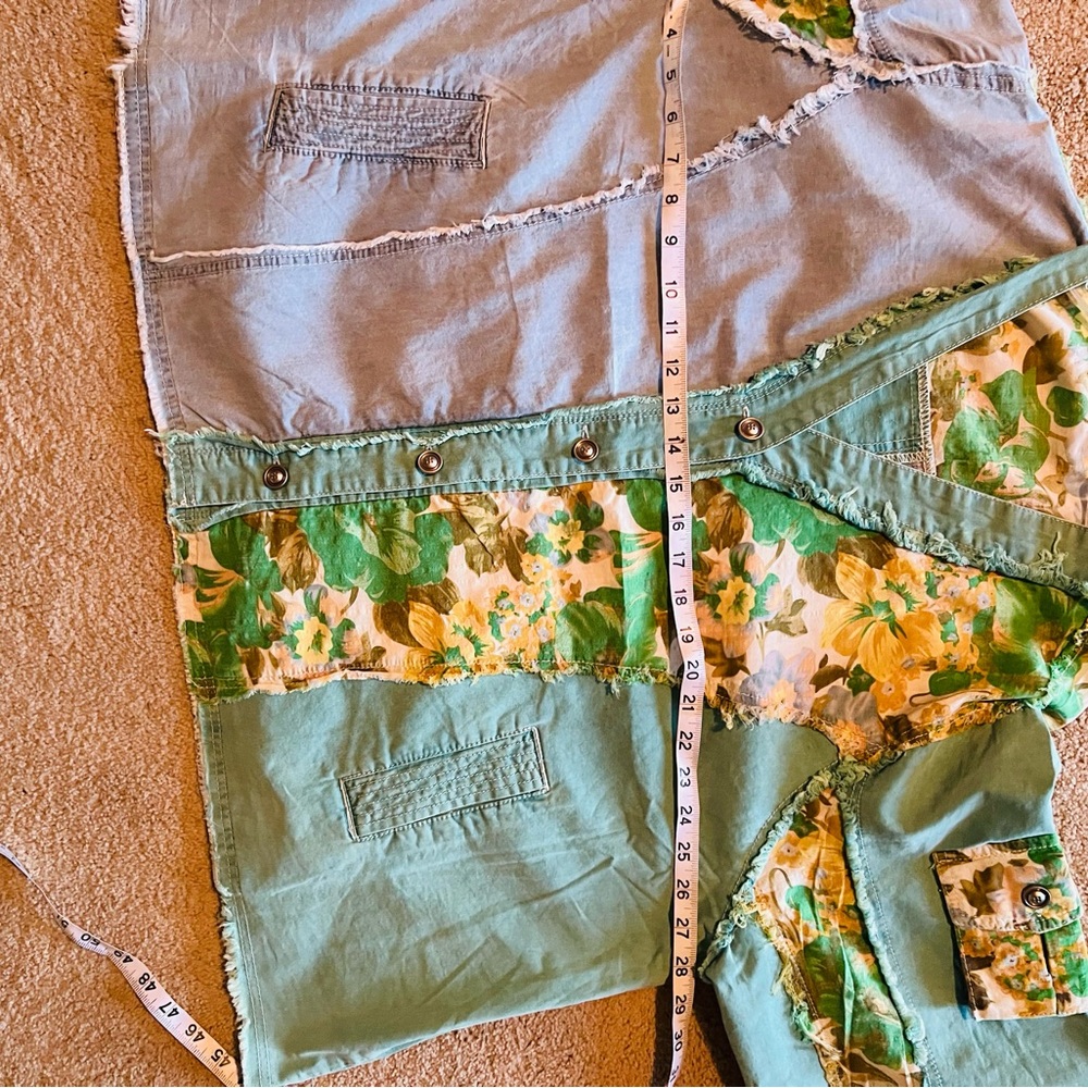 Pol Nwot Large Patchwork Denim Jacket With Green … - image 4